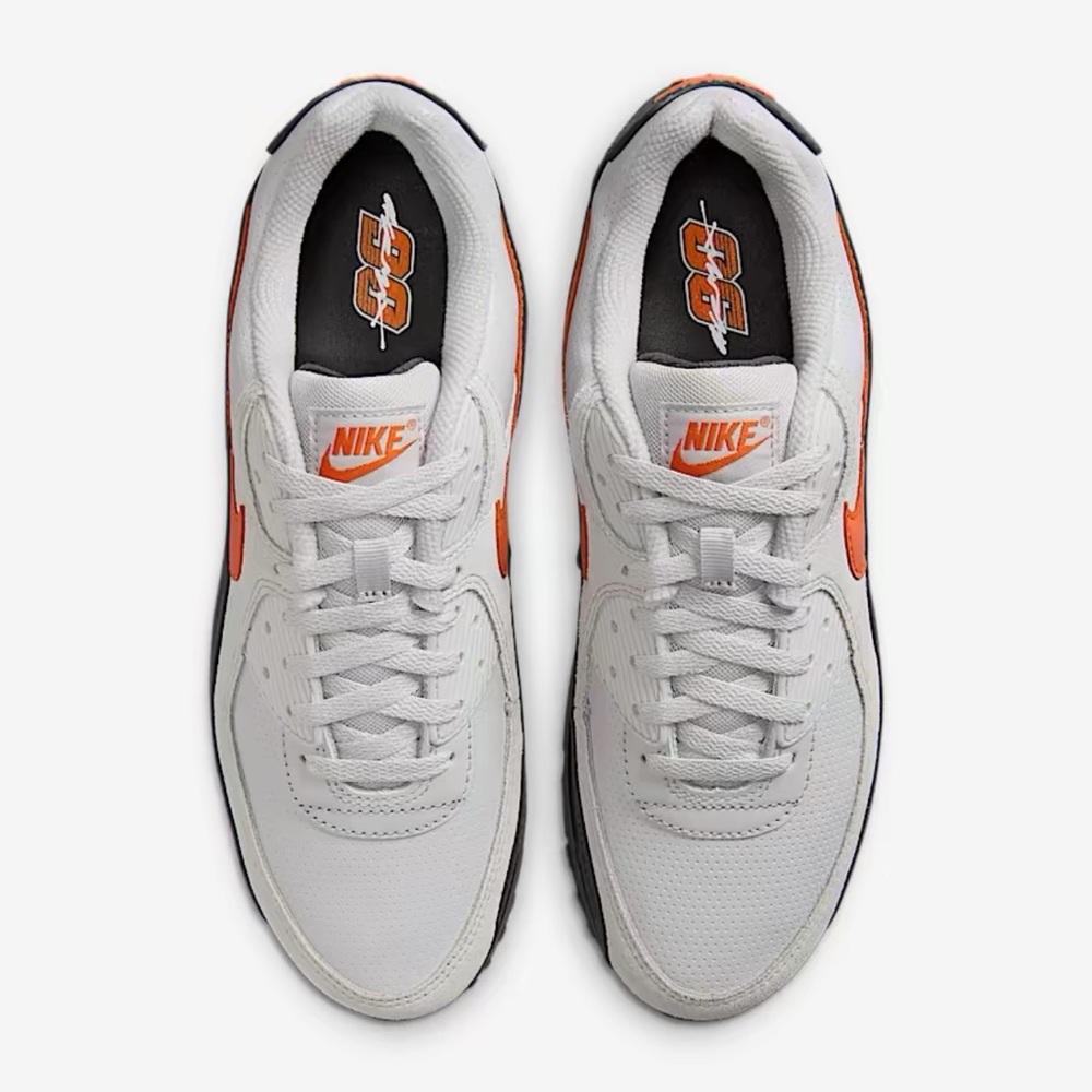 Nike Air Max 90 Shoes Sneakers Vast Grey Safety Orange IF0670 003 Mens sizes - Picture 4 of 4
